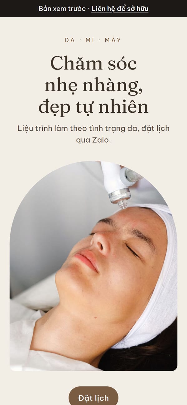 Site mẫu Mộc Spa trên điện thoại