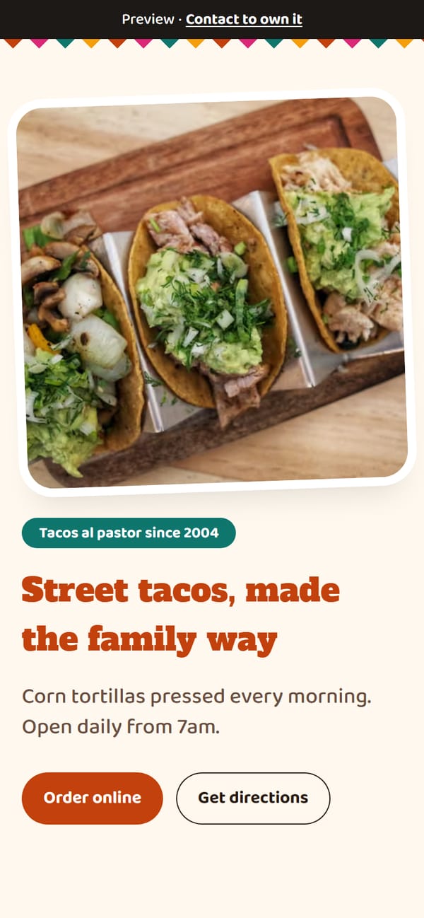 Casa Lupita Taqueria site on a phone