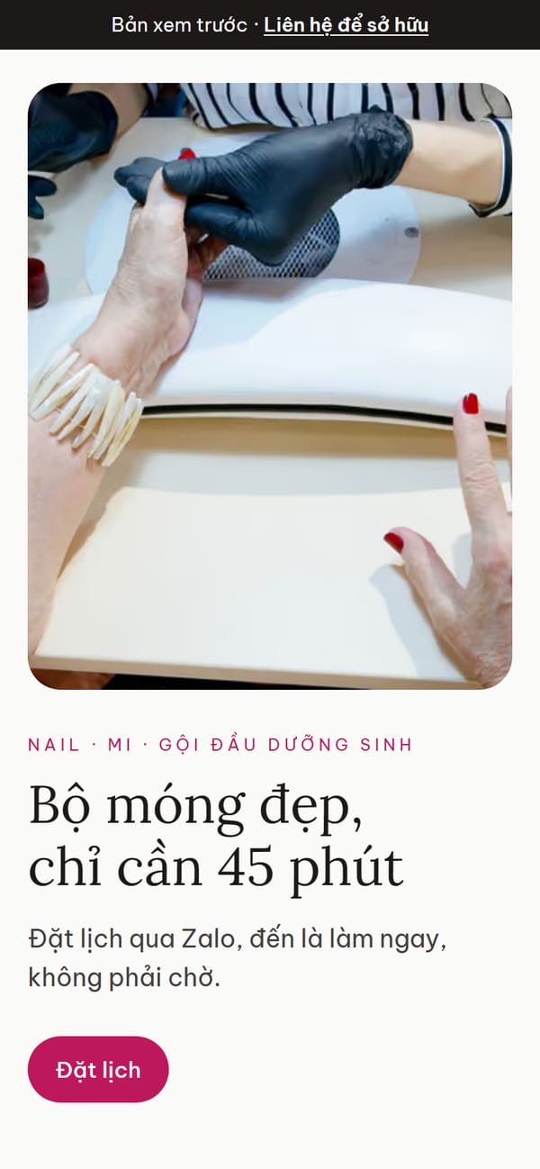 Site mẫu Nail Phố Mây trên điện thoại